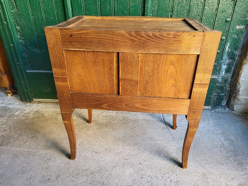 Chest of drawers transition Louis XVl marquetry marble top