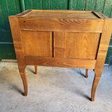 Chest of drawers transition Louis XVl marquetry marble top