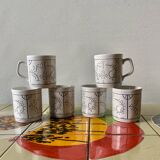 Set of 6 vintage cups Distri Boch Seca England decor Copenhagen