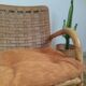 Vintage rattan and braided rope armchair