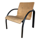 Wood and metal fireside chair from the 80s
