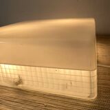 Square holophane ceiling light, industrial style, 1960s