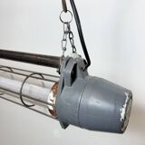 Large Grey Soviet Industrial Hanging Tube Light, 1970s