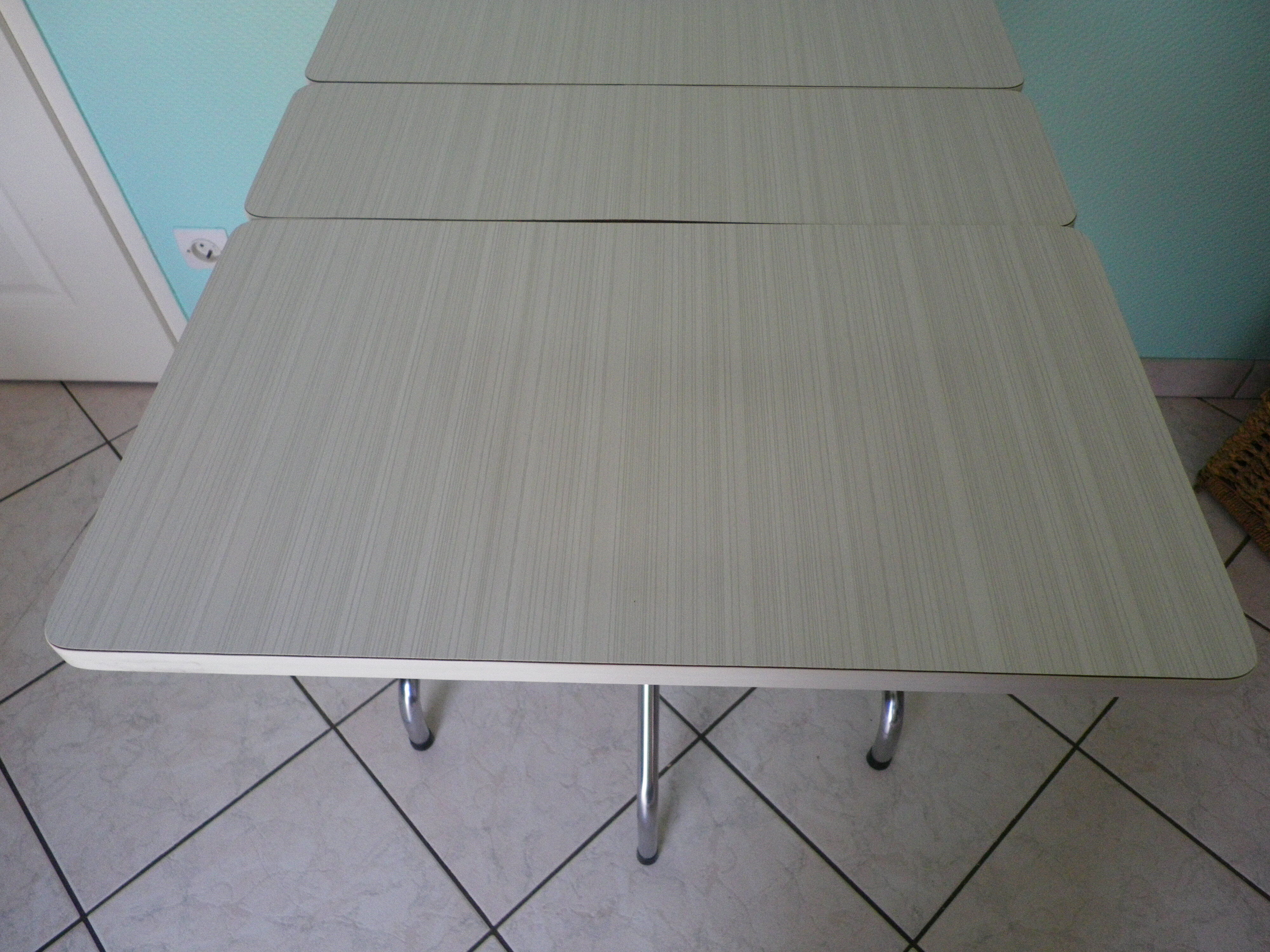Formica foldable table, chrome feet - 60s