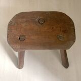 Brutalist Tripod Foot Stool Solid Wood