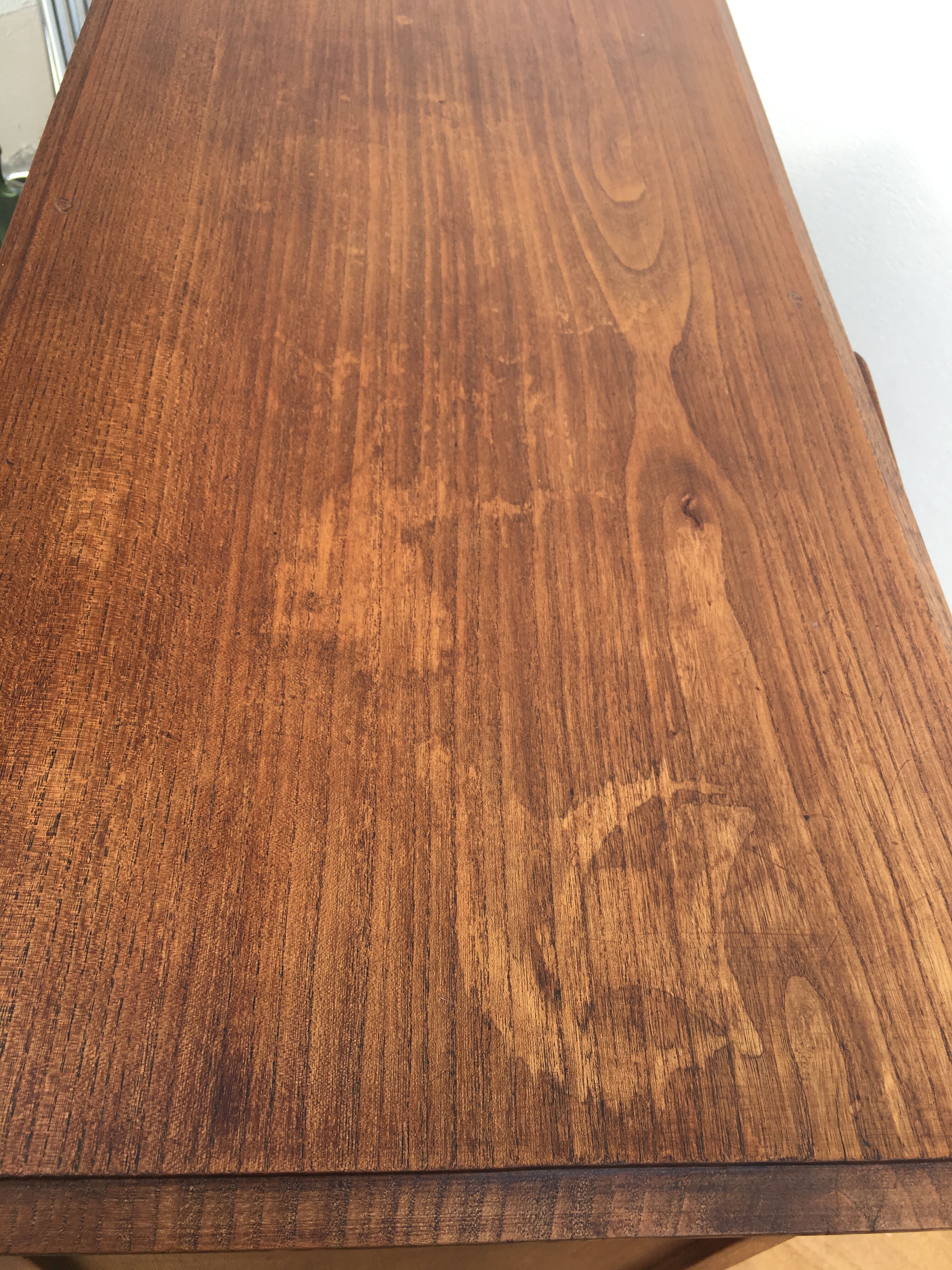 Parisian buffet in waxed wood, 2 glass doors, 2 drawers