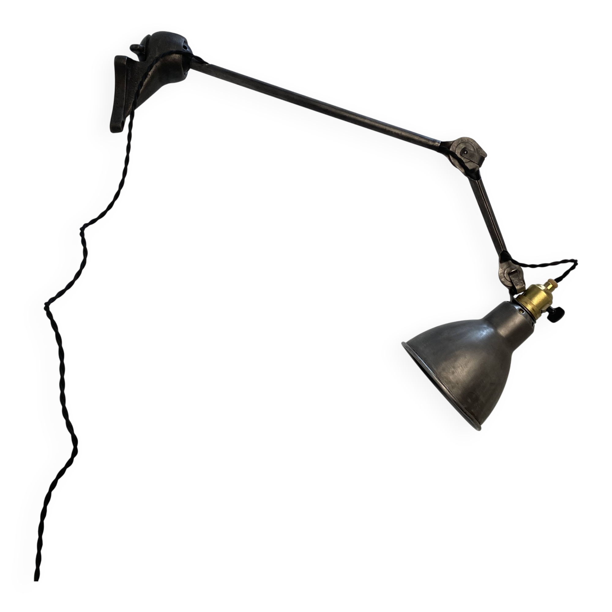 Old industrial wall lamp Gras Ravel No. 202