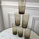 Set of 6 glasses smoked long drink 70s