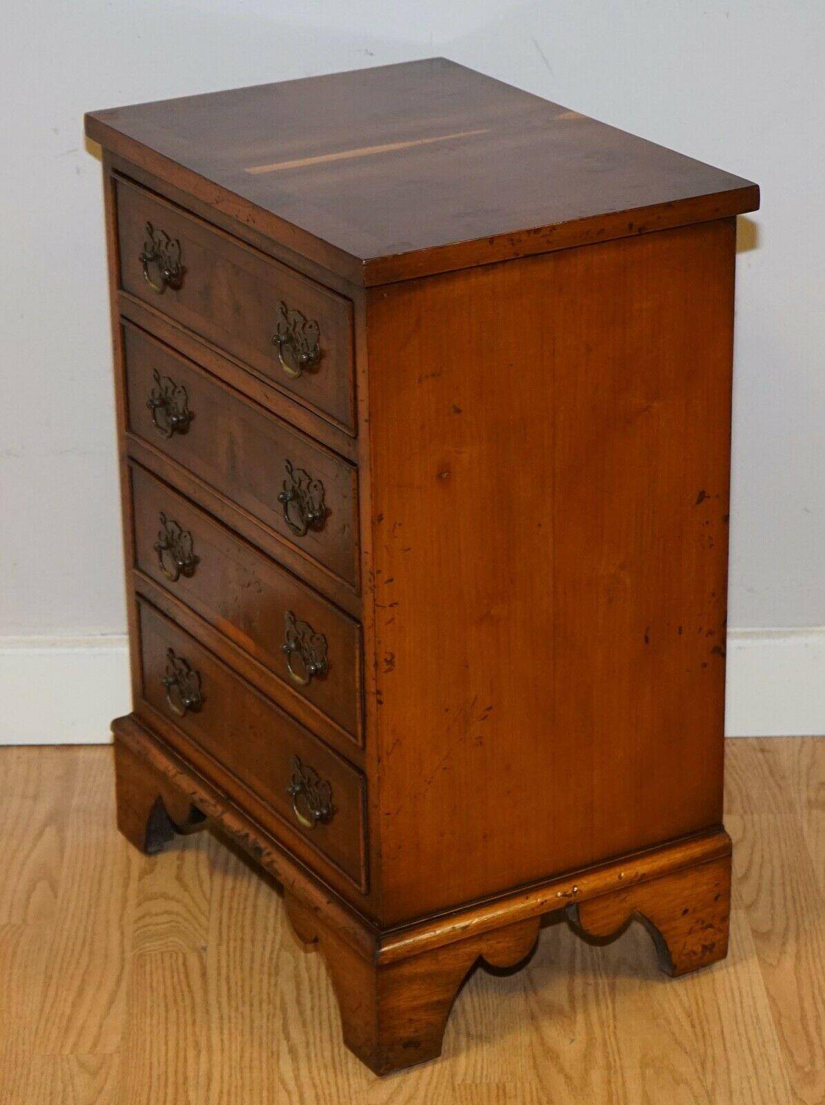 Georgian style vintage commode in yew wood.