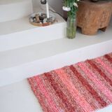 Handmade recycled cotton rug - Coral