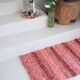 Tapis artisanal en coton recyclé - Corail