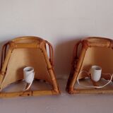 Pair of bamboo sconces