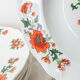 Table service in vintage earthenware Mills of Wolves "ORCHIES" 44 pieces