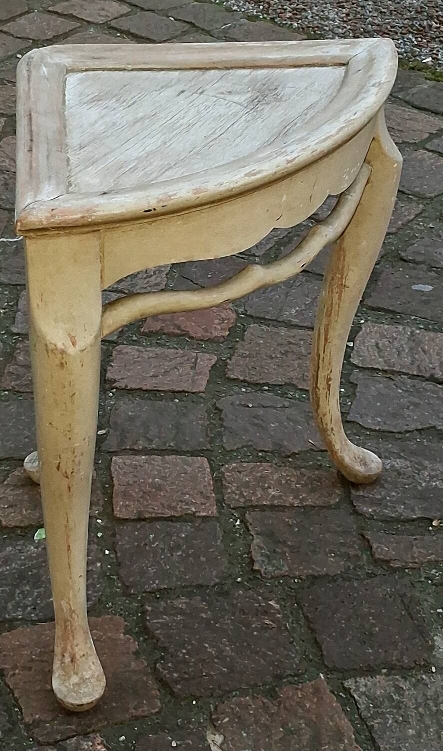 Antique corner stand, corner unit, original patina, Chaby style.