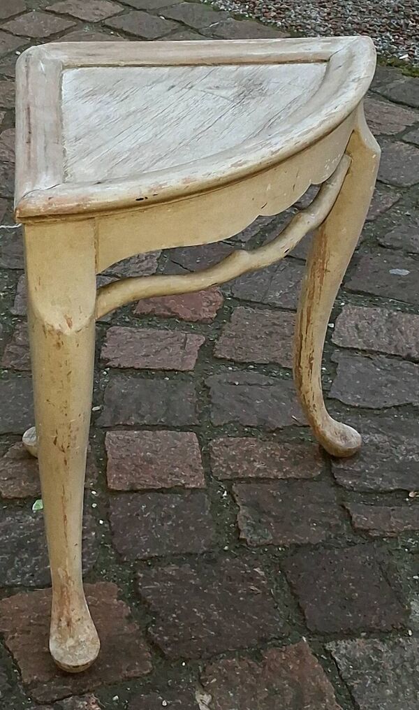 Ancienne sellette d'angle, encoignure, patine d'origine, style Chaby