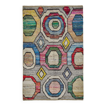 Tapis boho recyclé turc fait main 170 cm x 250 cm