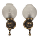 Two wall sconces Gold and Black – Globes-H30 cm-Socket-E27