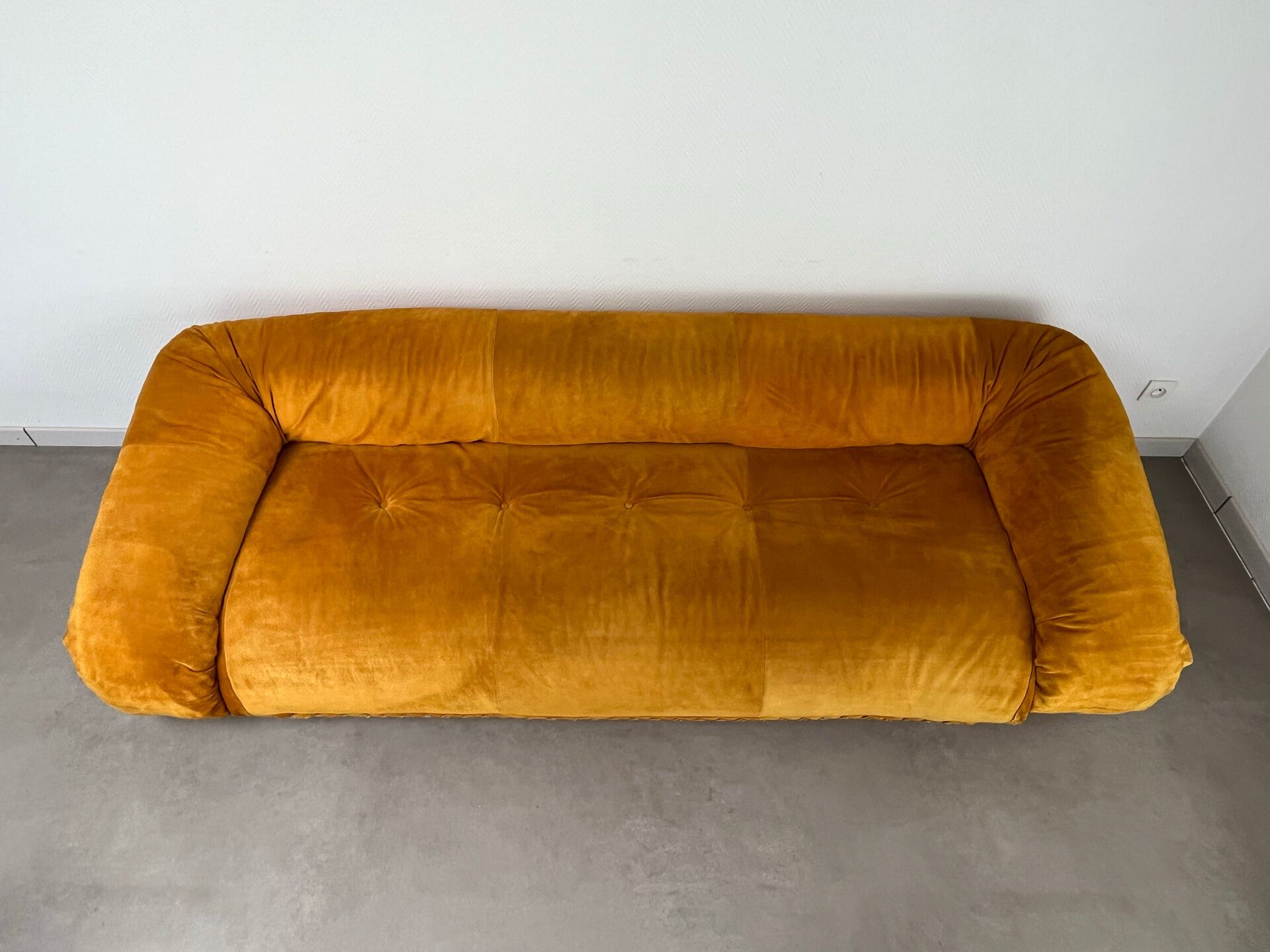 Nubuck leather amphibious sofa by Alessandro Becchi for Giovannetti,