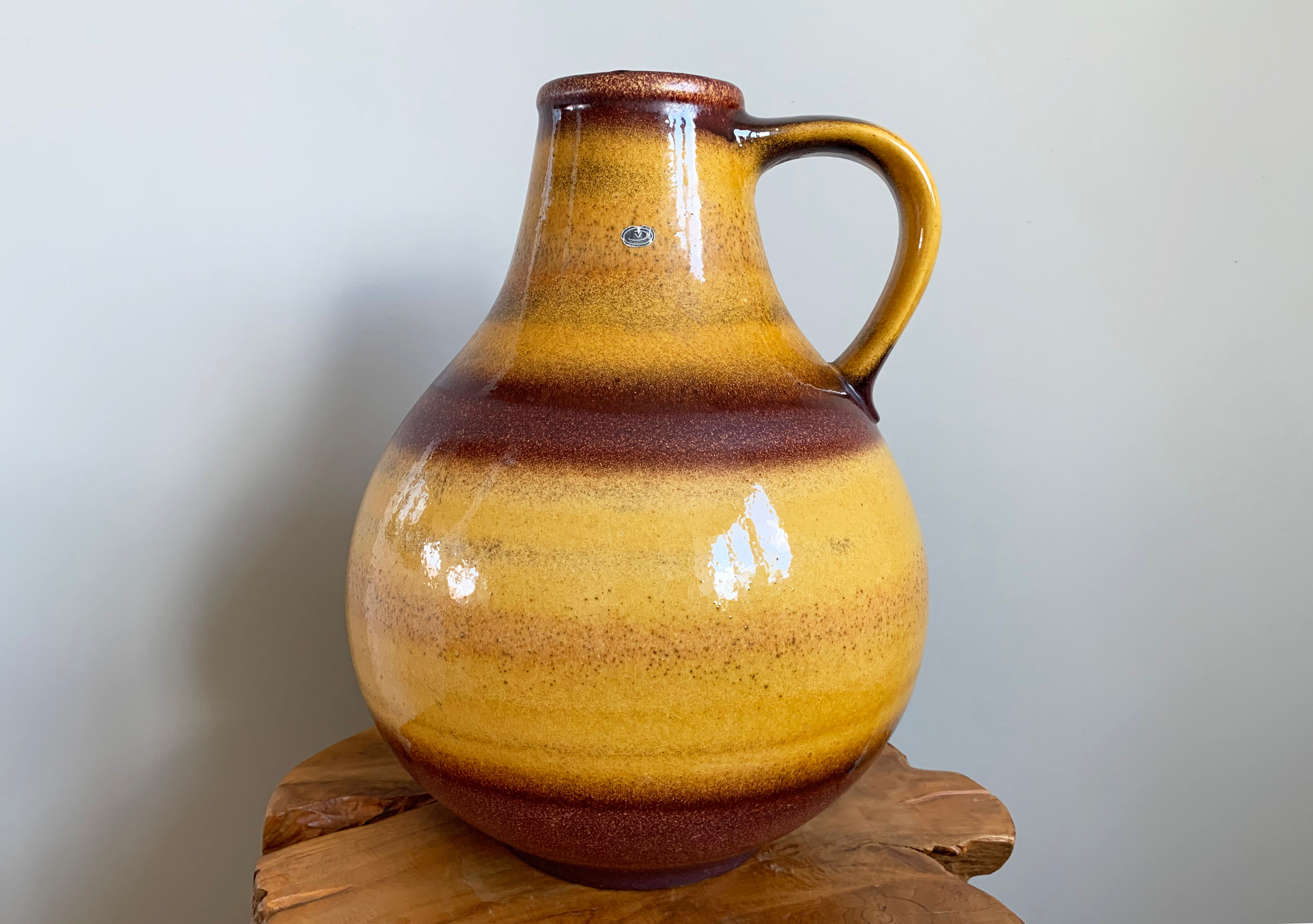 Fritz van Daalen 4736-35 Fat-Lava Vase, Vintage Mid-Century Ceramic Vase from West Germany