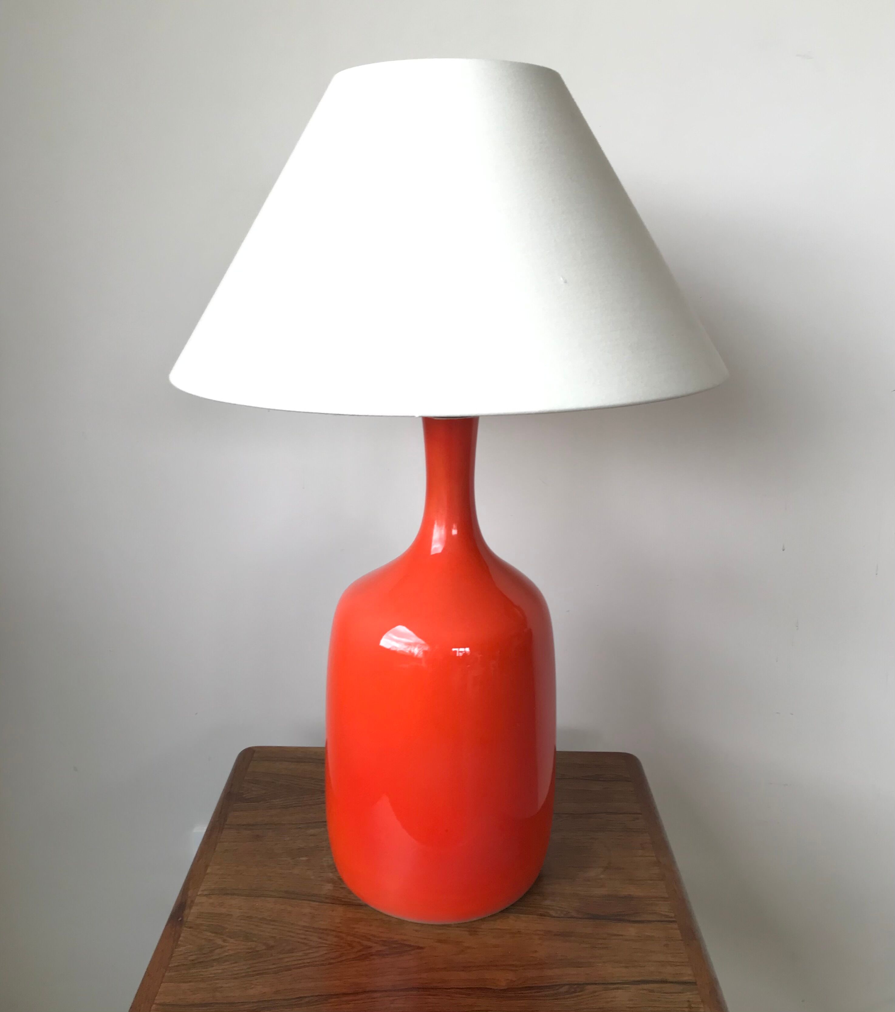 Lampe en céramique orange