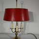 Brass bouillotte lamp with red lampshade, Louis XVI – XXth style