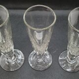 3 crystal champagne flutes
