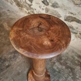 Ancient French pedestal in elm – Stand from the early 1900s
