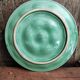 Vintage French Oyster Tray in turquoise Majolica