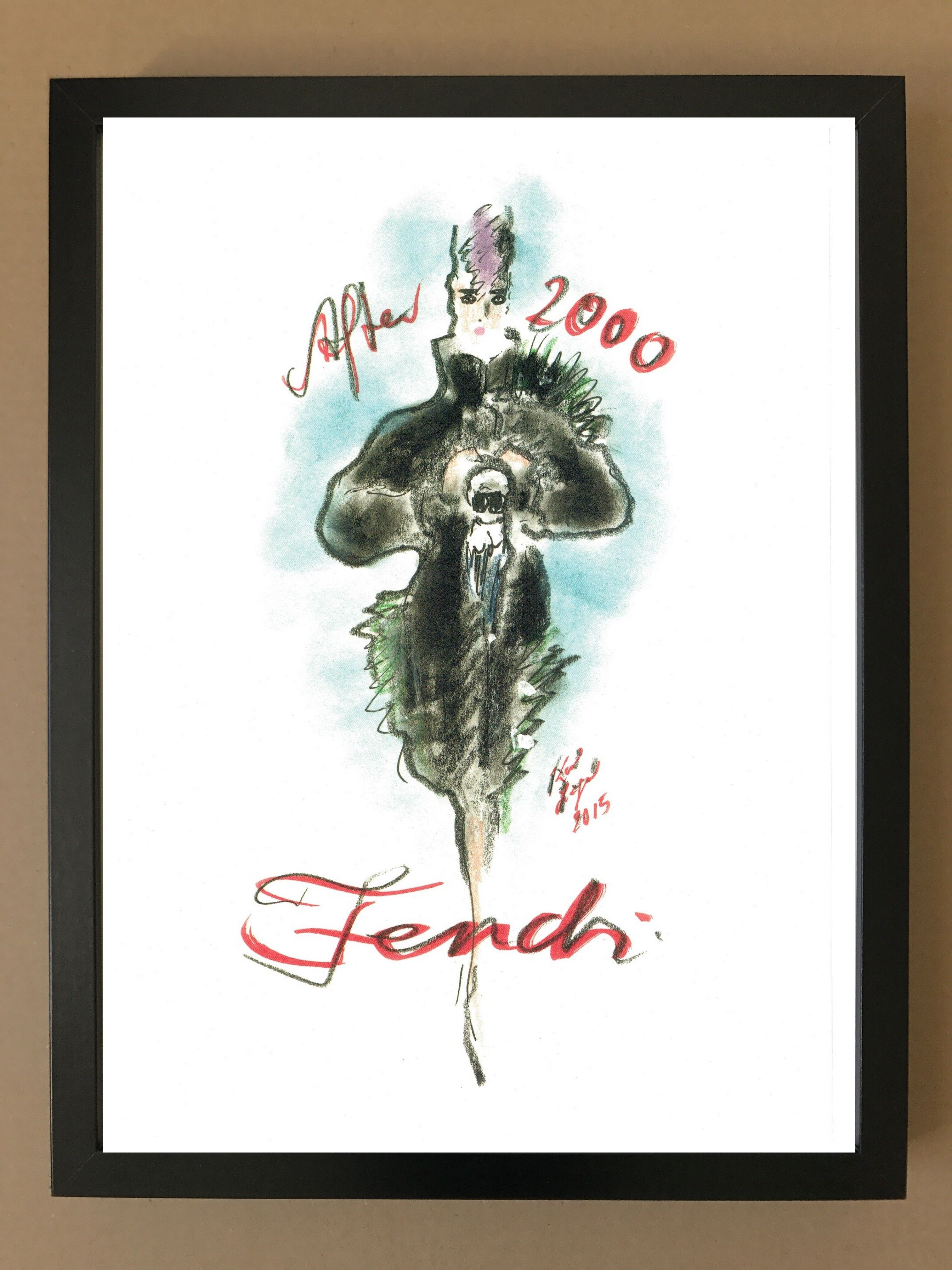 Drawing by karl lagerfeld for fendi
