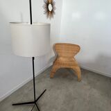 Old design floor lamp from the 50s in metal vintage adjustable lampshade
