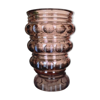 Crystal Vase - Vintage 1960 1970 - Amethyst Color