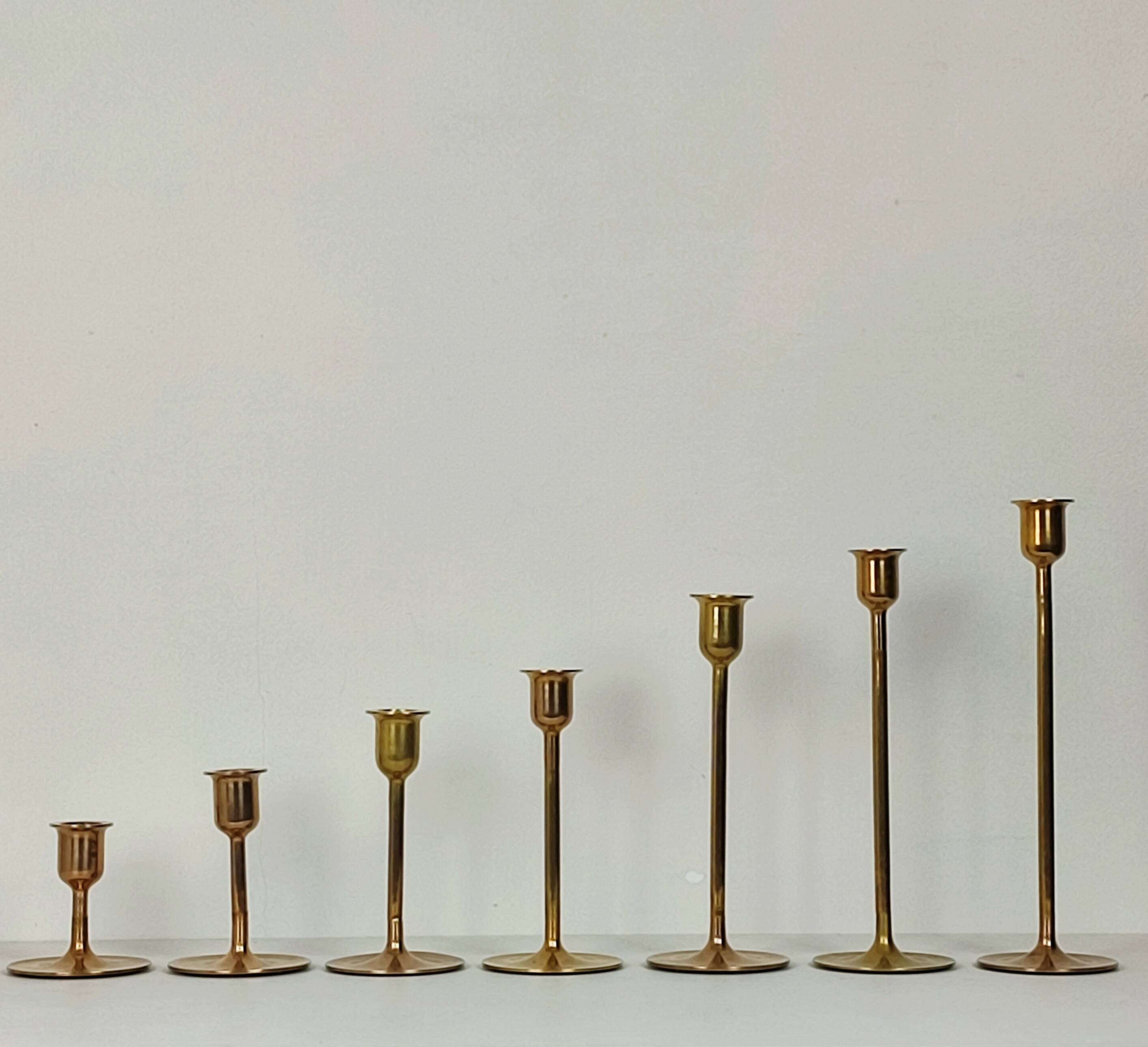 Scandinavian brass candle holders