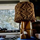 Lampe brutaliste en orme et corde 1960