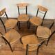 Series Set of 6 vintage bistro chairs in curved wood