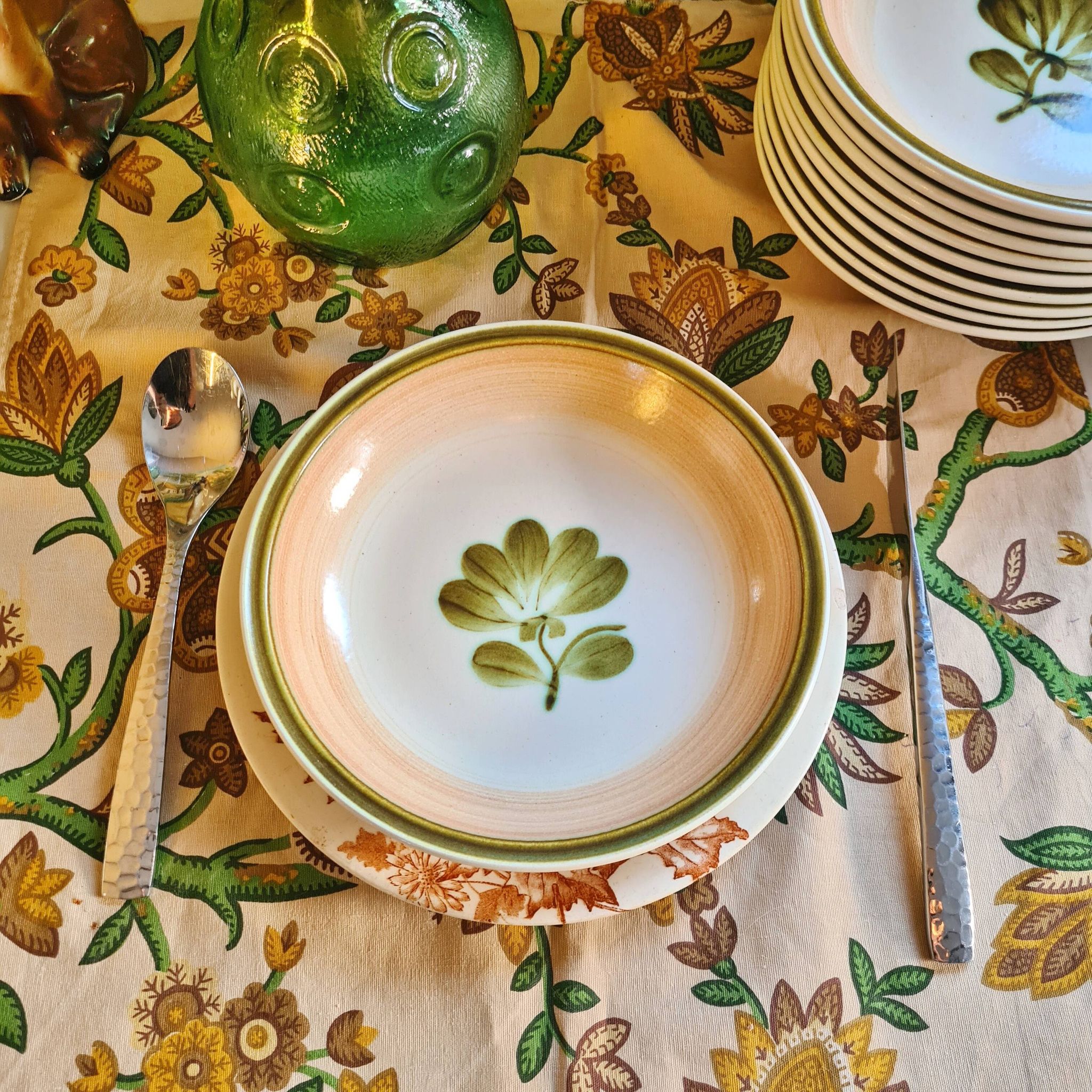 Set of 5 Gien Kandy model deep plates.
