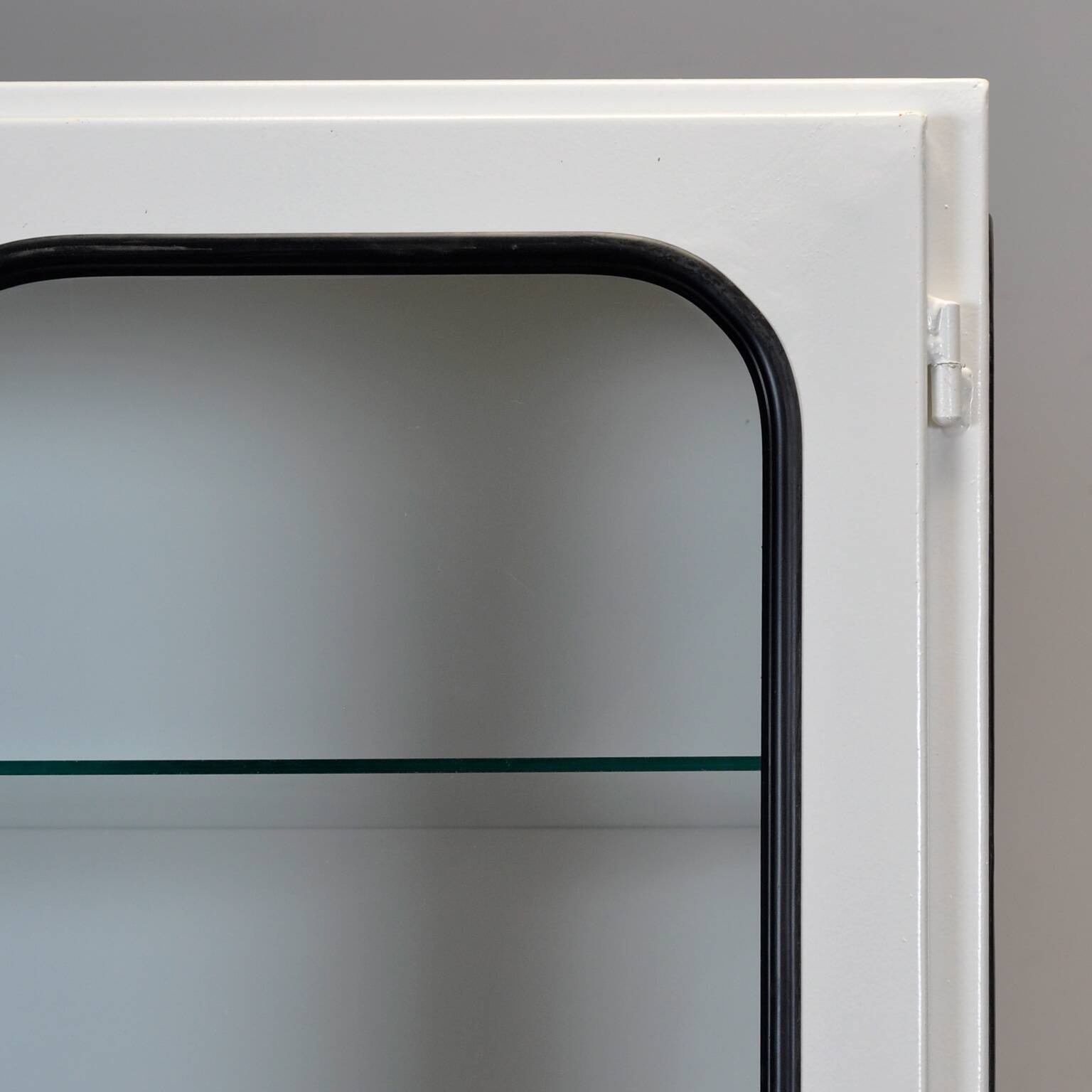 Vintage Iron And Glass Medical Cabinet, 1970’s
