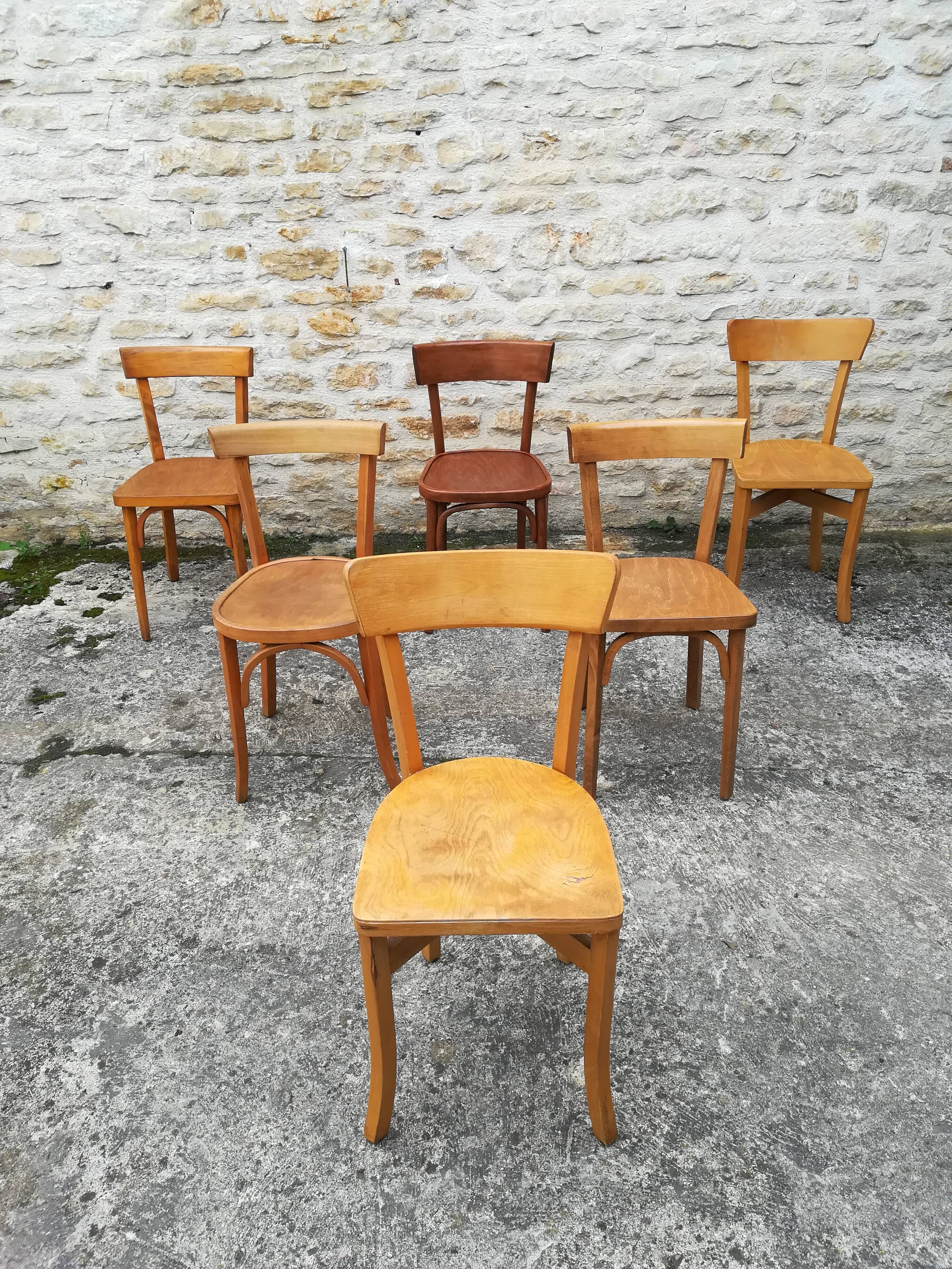 Mismatched bistro chairs