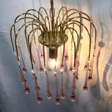 Murano chandelier pink crystal drops