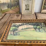 Home drawing, framed and glazed watercolor