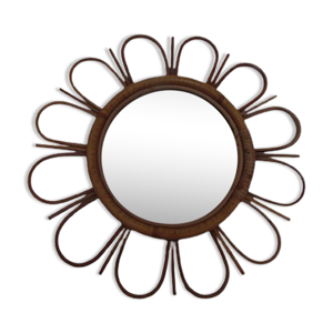 Miroir rotin forme de