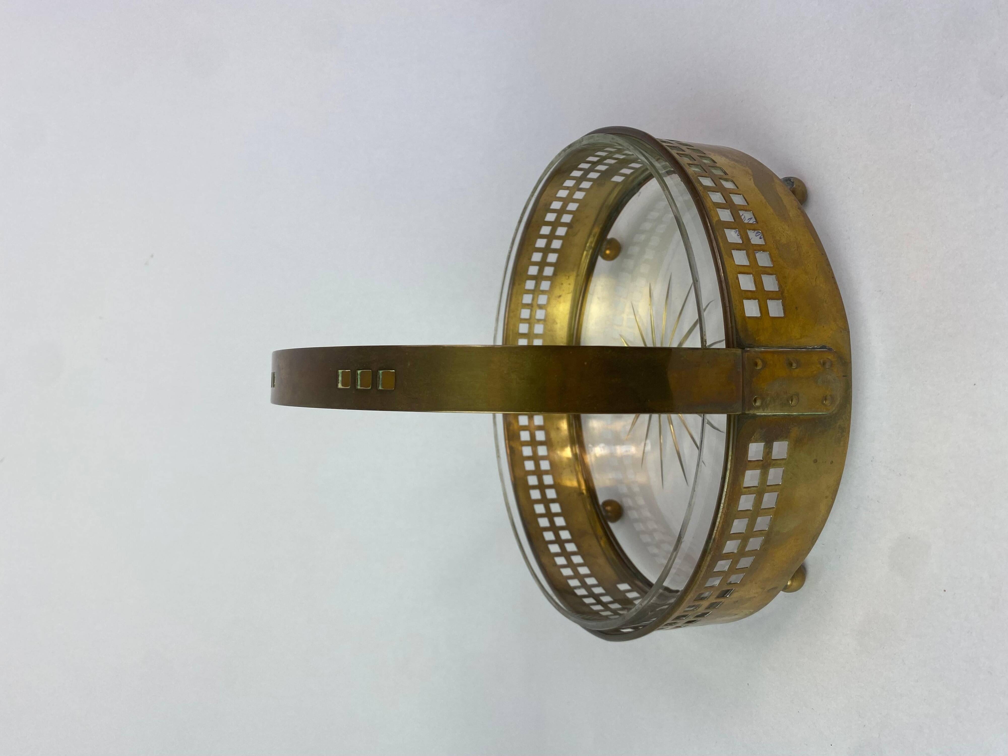 Secessionist brass baskets and toothpick holder by Hans Ofner/Josef Hoffmann