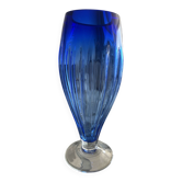 Vase en verre bleu cobalt – Verrerie d’Étrurie, années 70