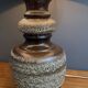 Ceramic table lamp green shade by  Hustadt-leuchten 1970s