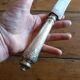 Old meat knife nineteenth century handle silver filled chiseled punch