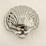 Silver-plated shell butter dish, 1950s