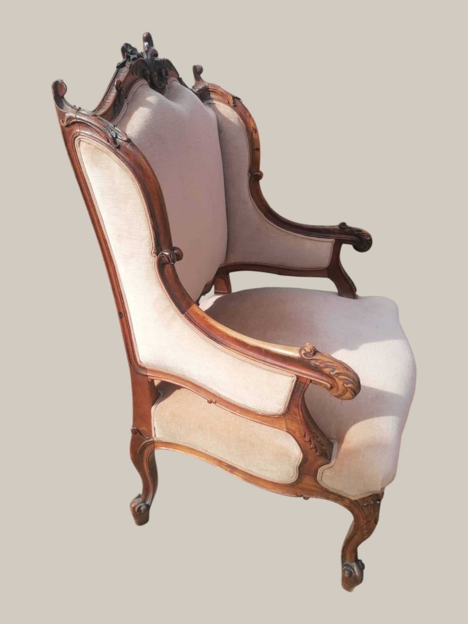 Salon Rocaille / Rococo - 2 fauteuils & 2 chaises - Noyer XIXe
