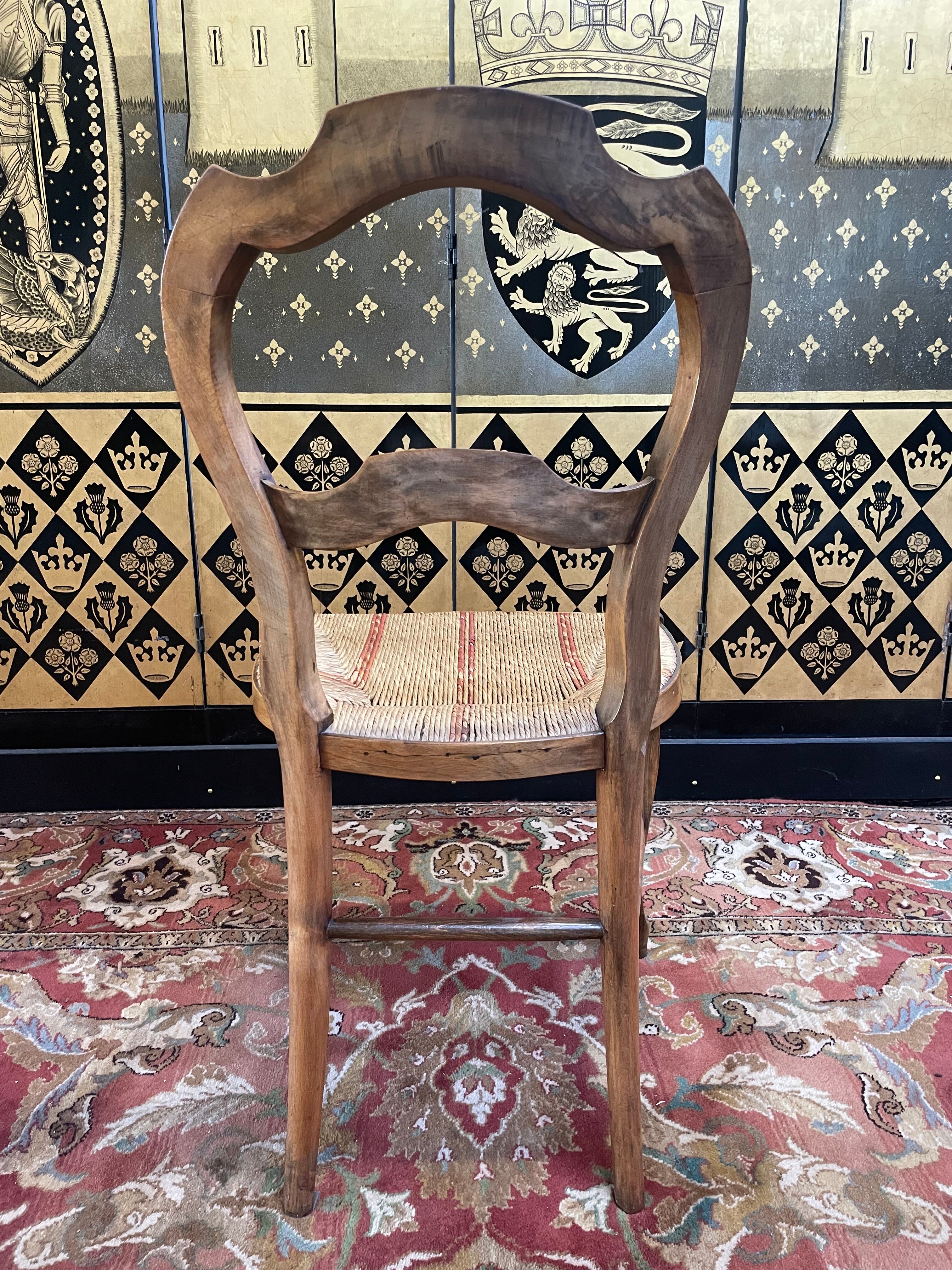 Suite of 6 Louis Philippe straw chairs