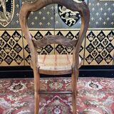 Suite of 6 Louis Philippe straw chairs