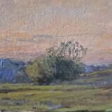 Soleil couchant, huile XIX° par Boulenger