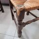 5 straw and wood chairs, brutalist 60s